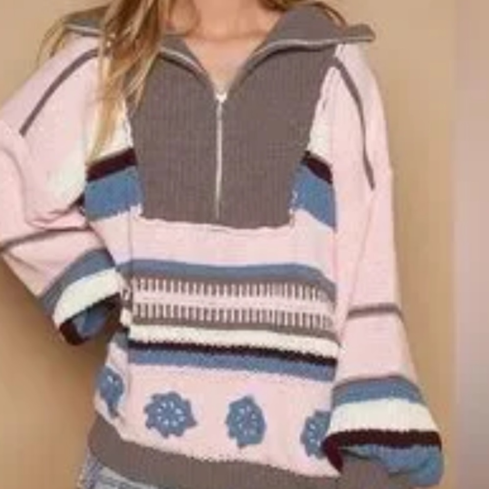 POL oversized Women's Multicolor Chenille Sweater - Picture 4 of 7